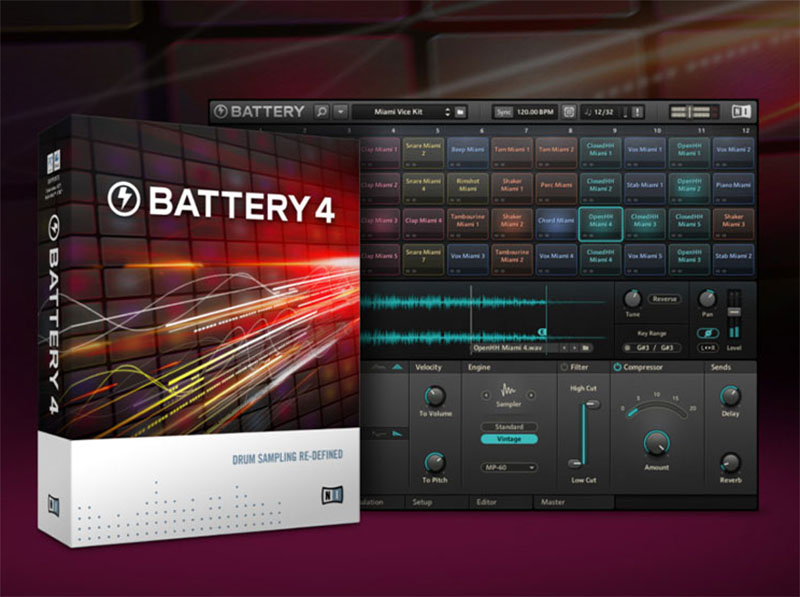 电池鼓 Native Instruents Battery 4 v4.2.0 包含原厂+扩展音色 80GB