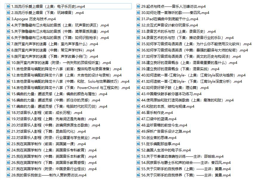iMusic 讲堂音乐课 编曲/录音等