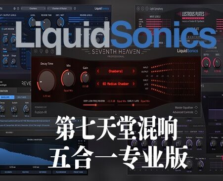 LiquidSonics 第七天堂混响 5合1套装 专业版 Win （包含Liquid Sonics Seventh Heaven Professional Seventh Heaven Professional Library Cinematic Rooms Professional Reverberate Lustrous Plates Illusion）