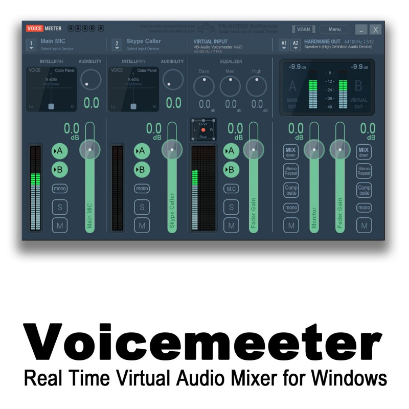 直播机架 虚拟声卡路由跳线软件 VB Audio Voicemeeter Potato v3.0.2.8 Win