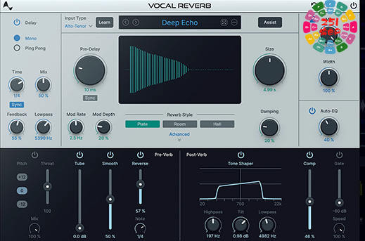 人声专用混响插件 Antares Vocal Reverb v1.0.0 CE Win