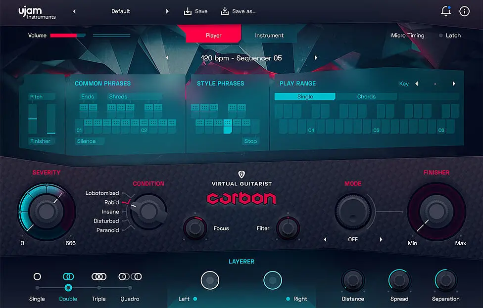 重型失真电吉他音源 uJAM Virtual Guitarist Carbon v1.3.0