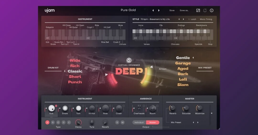 虚拟灵魂朋克鼓 uJAM Virtual Drummer DEEP v2.4.1