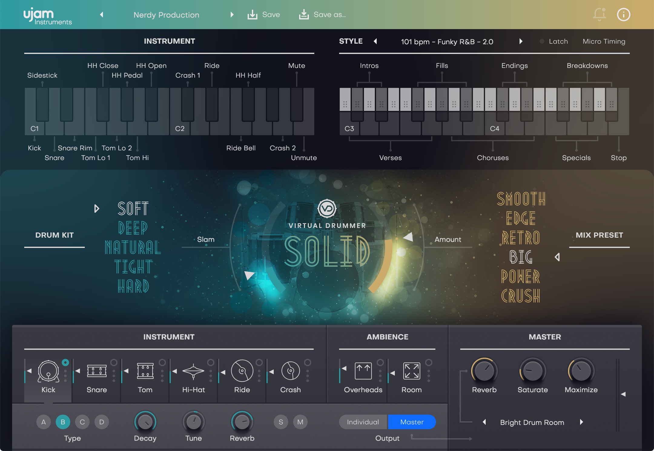 虚拟鼓手音源 uJAM Virtual Drummer Solid v2.4.1