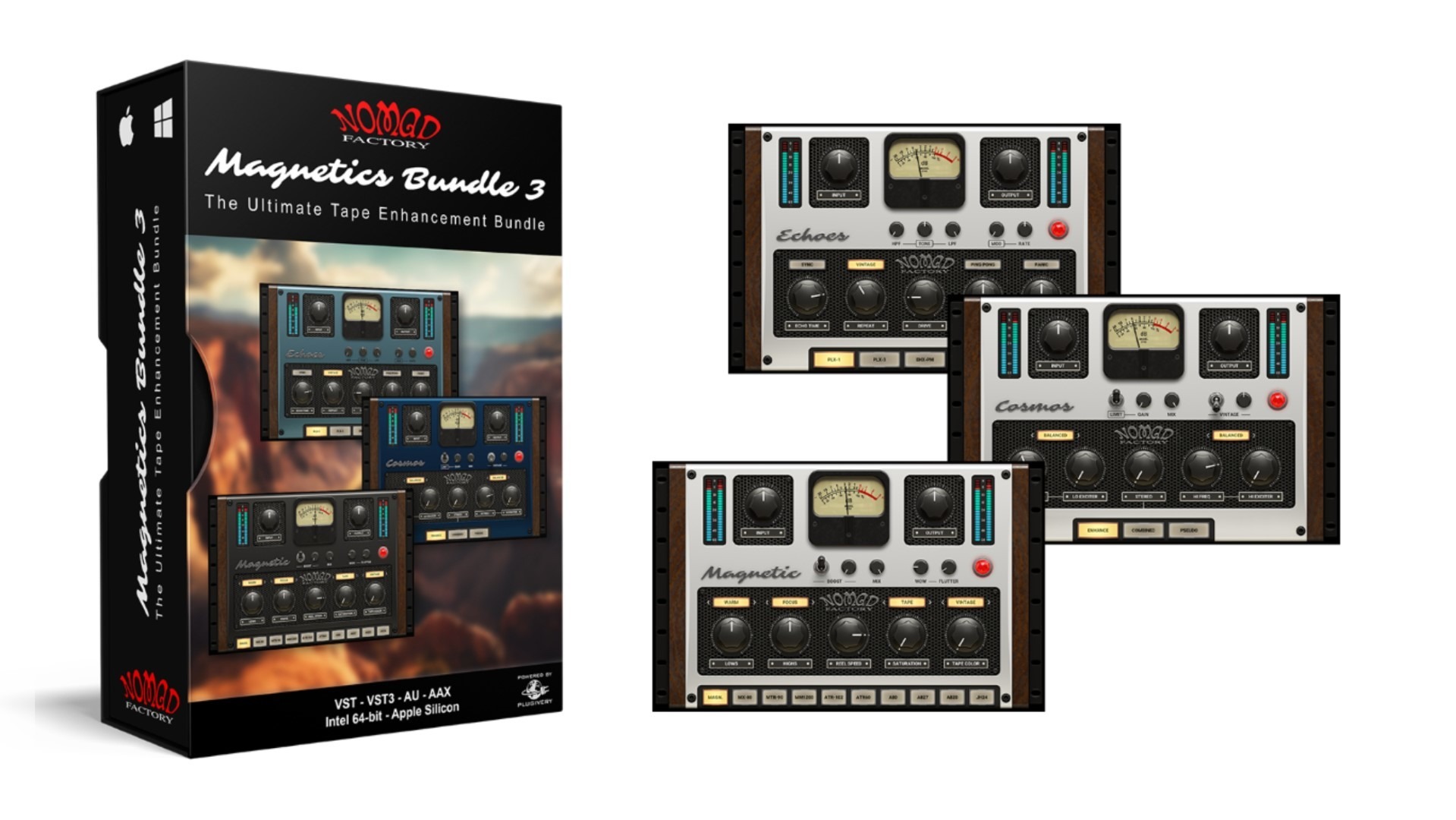 磁带模拟效果套装 Nomad Factory Magnetics Bundle v3.0.2 Win (包括 Magnetic 3 Echoes 3 Cosmos 3)