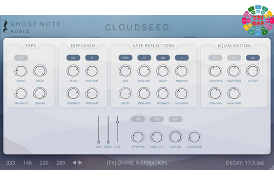 算法混响插件 Ghost Note Audio Cloud Seed Algorithmic Reverb v2.2.1 Win