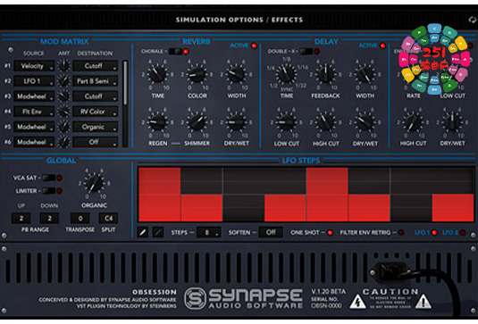 老式复音合成器 Synapse Audio Obsession v1.2.1