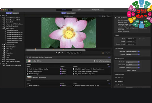 苹果视频压缩转码软件 Apple Compressor v4.8.0 MacOS