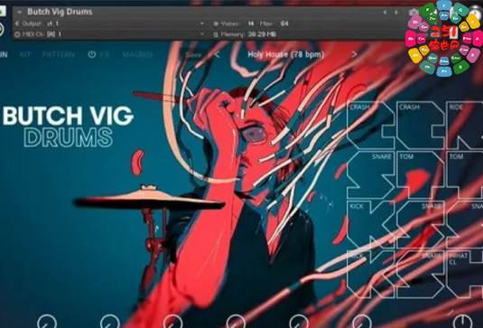 另类摇滚鼓音色 Native Instruments Butch Vig Drums v1.1.0