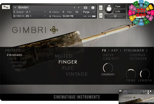 摩洛哥低音吉他音色库 Cinematique Instruments Gimbri