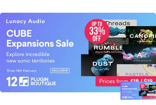 9套拓展预设合集 Lunacy Audio Cube Expansions(包含Air Canopies Dust Neon Pastels Rumble Threads Sky Botanica)