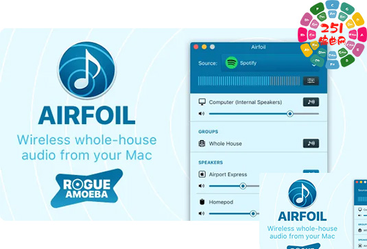 无线音频传输软件 Rogue Amoeba Airfoil v5.12.3 MacOS
