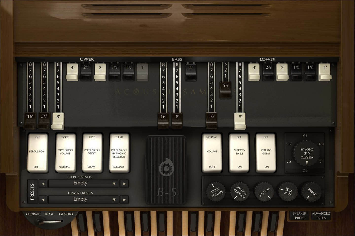 风琴音源 Acousticsamples B-5 Organ V3 for UVI Falcon（Acoustic Samples B5 B 5）
