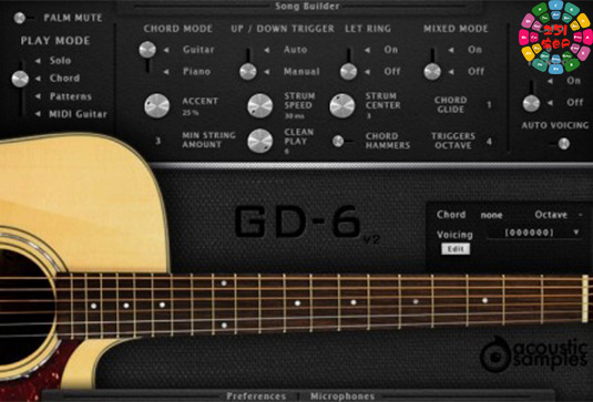 木吉他 Acoustic Samples GD-6 Acoustic Guitar for UVI Falcon（AcousticSamples GD6 GD 6）