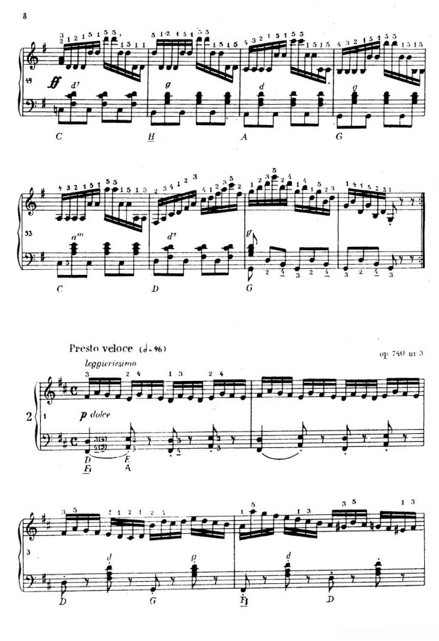 《车尔尼手风琴练习曲集》第Ⅳ册（第1——2首）简谱 - 乐谱