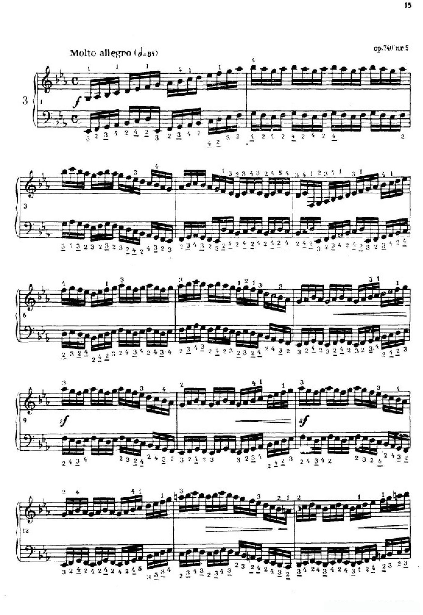 《车尔尼手风琴练习曲集》第Ⅳ册（第3——5首）简谱 - 乐谱