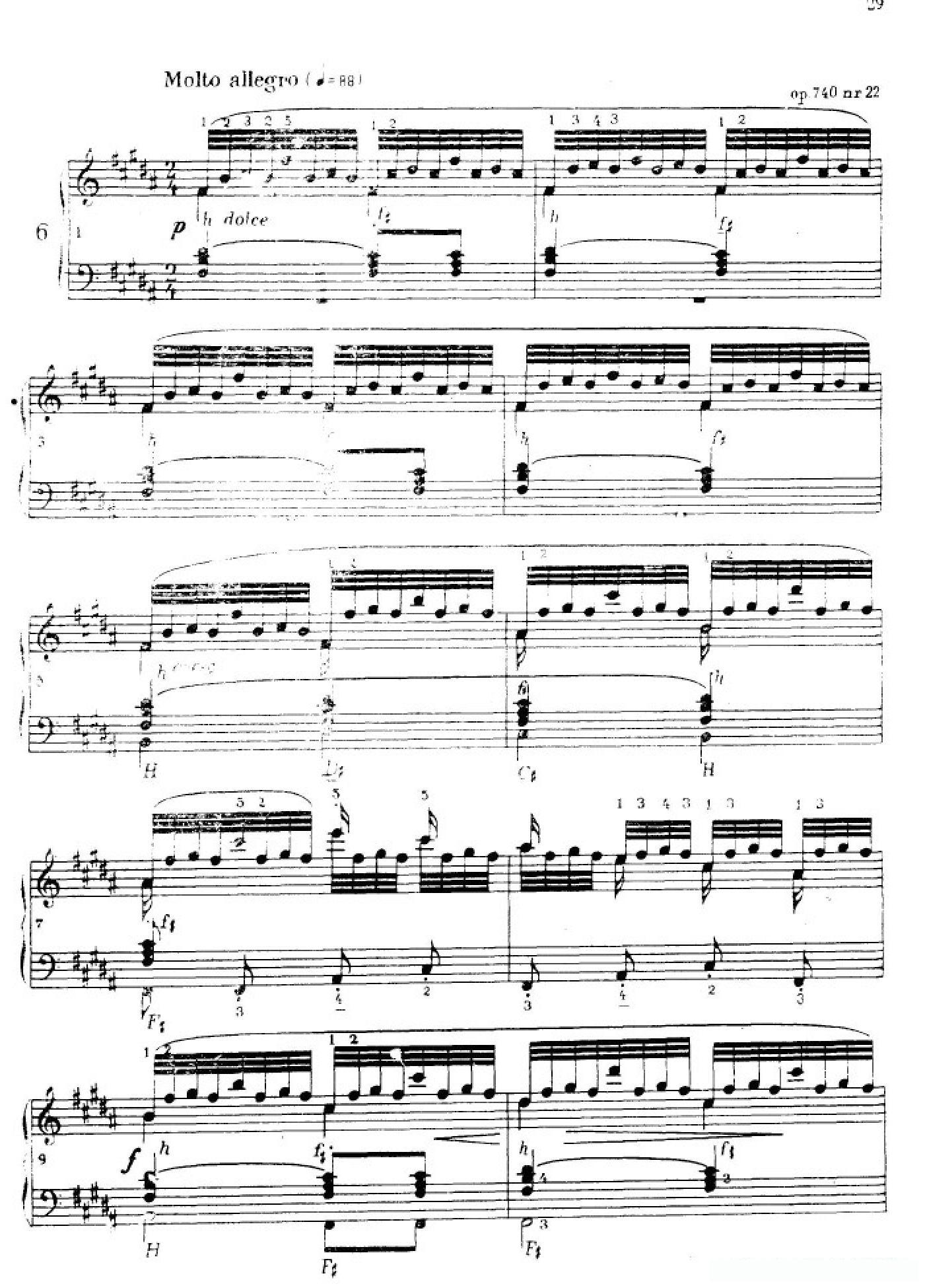 《车尔尼手风琴练习曲集》第Ⅳ册（第6首）简谱 - 乐谱