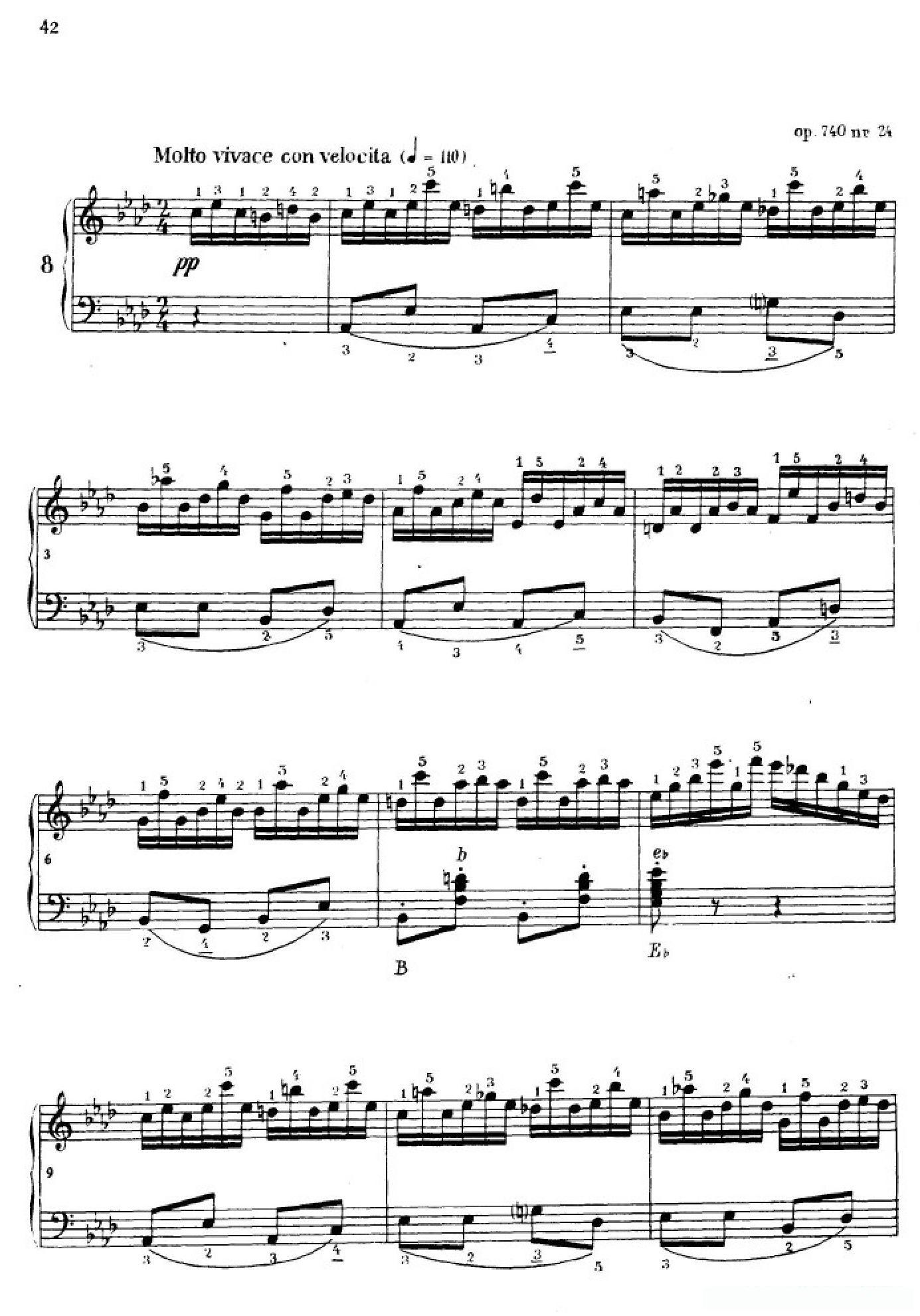 《车尔尼手风琴练习曲集》第Ⅳ册（第8首）简谱 - 乐谱