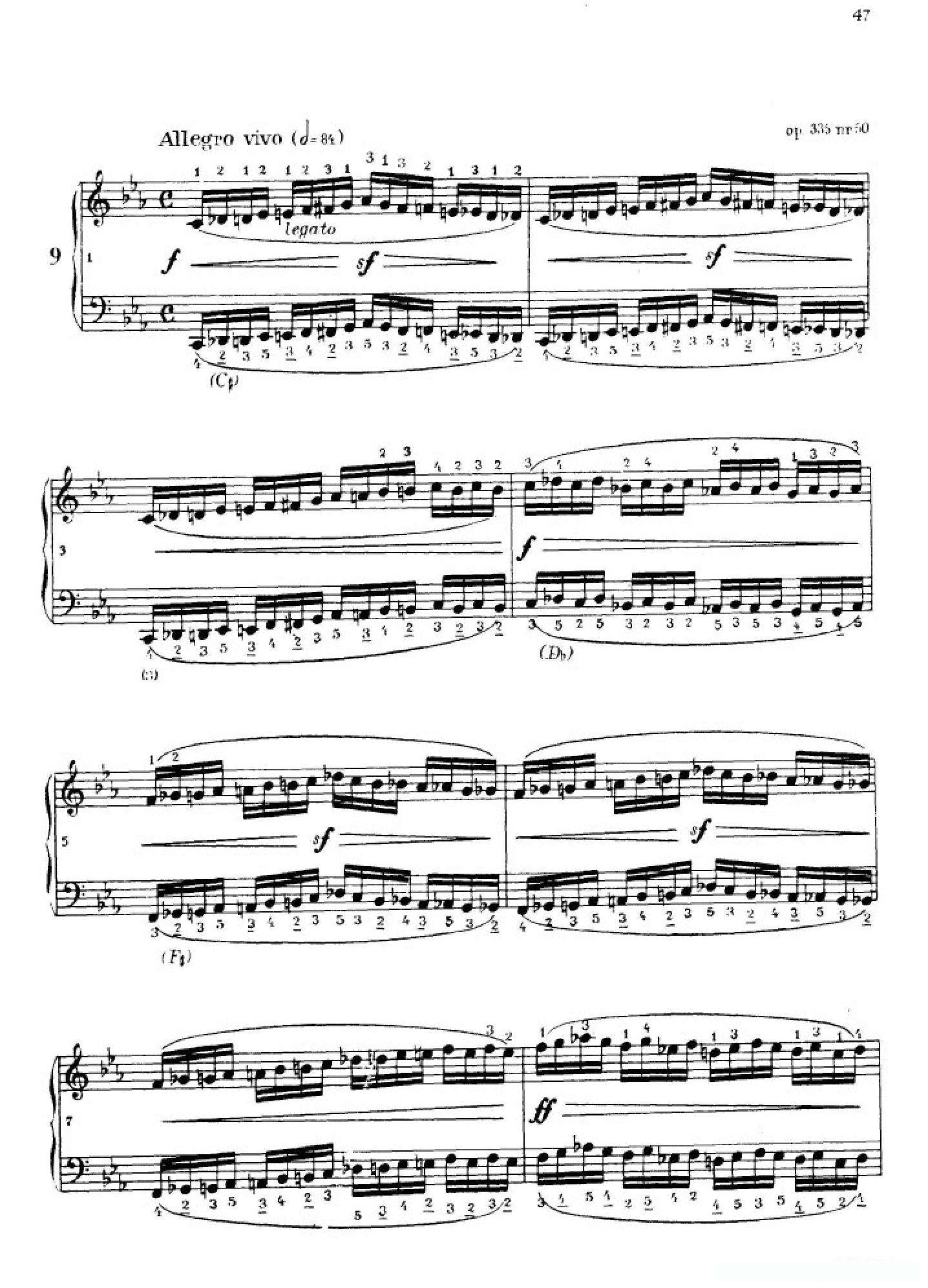 《车尔尼手风琴练习曲集》第Ⅳ册（第9首）简谱 - 乐谱