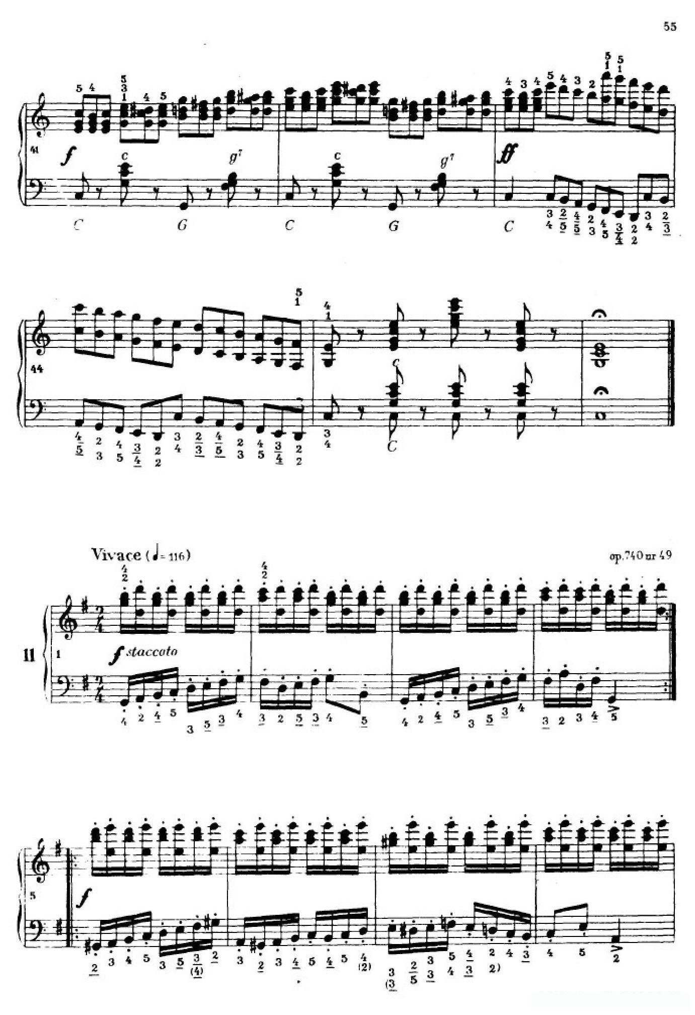 《车尔尼手风琴练习曲集》第Ⅳ册（第10——11首）简谱 - 乐谱