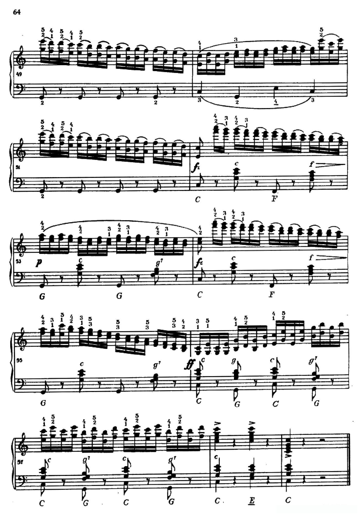 《车尔尼手风琴练习曲集》第Ⅳ册（第12首）简谱 - 乐谱