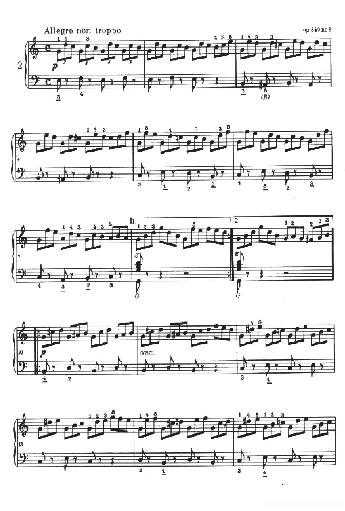 《车尔尼手风琴练习曲集》第Ⅱ册（第1——4首）简谱 - 乐谱