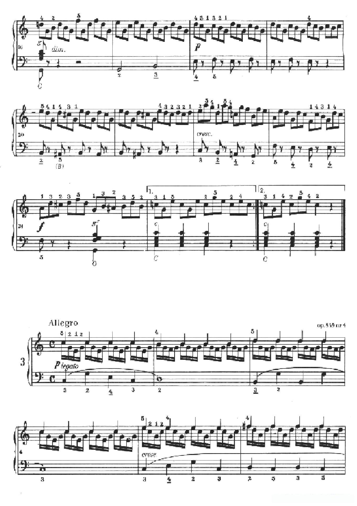 《车尔尼手风琴练习曲集》第Ⅱ册（第1——4首）简谱 - 乐谱