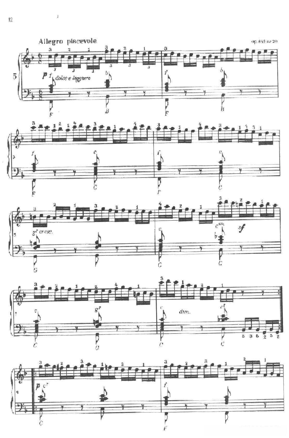 《车尔尼手风琴练习曲集》第Ⅱ册（第5——8首）简谱 - 乐谱