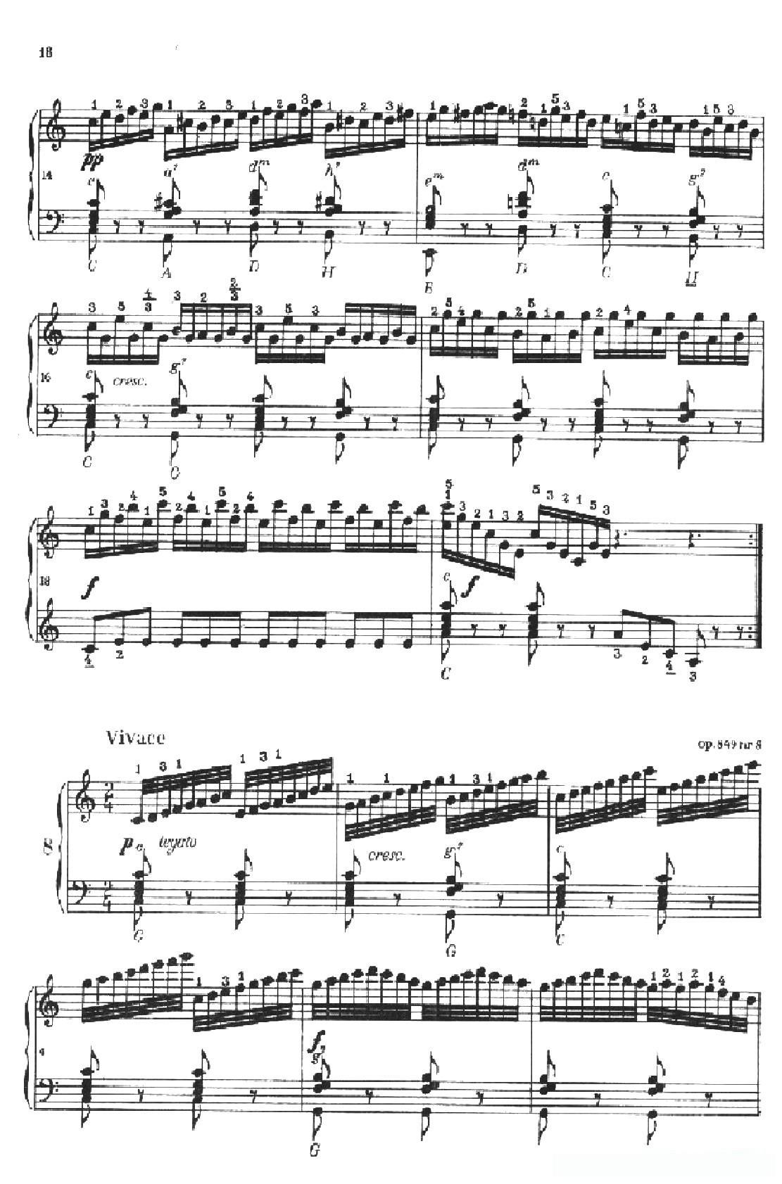 《车尔尼手风琴练习曲集》第Ⅱ册（第5——8首）简谱 - 乐谱