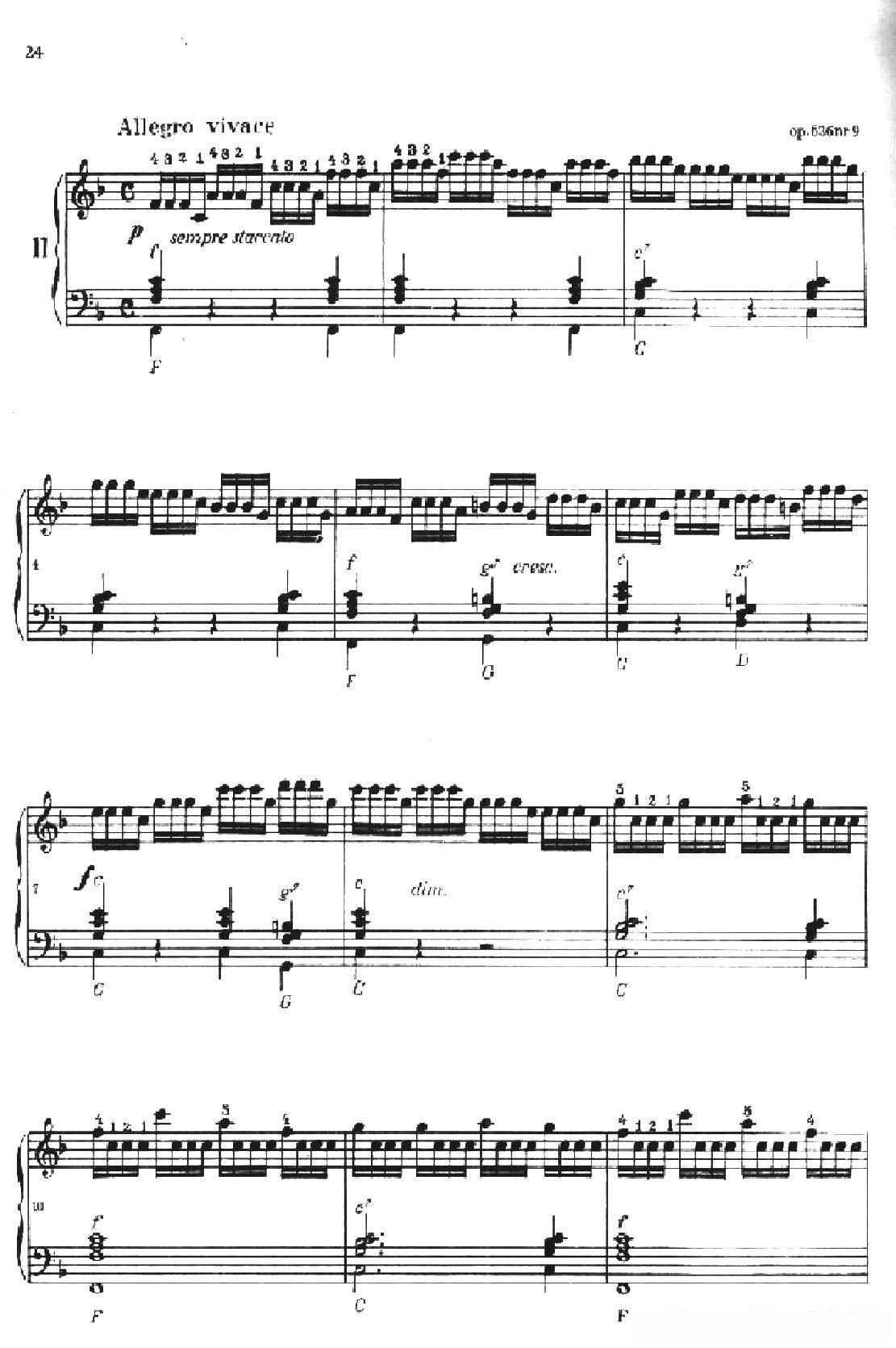 《车尔尼手风琴练习曲集》第Ⅱ册（第9——11首）简谱 - 乐谱