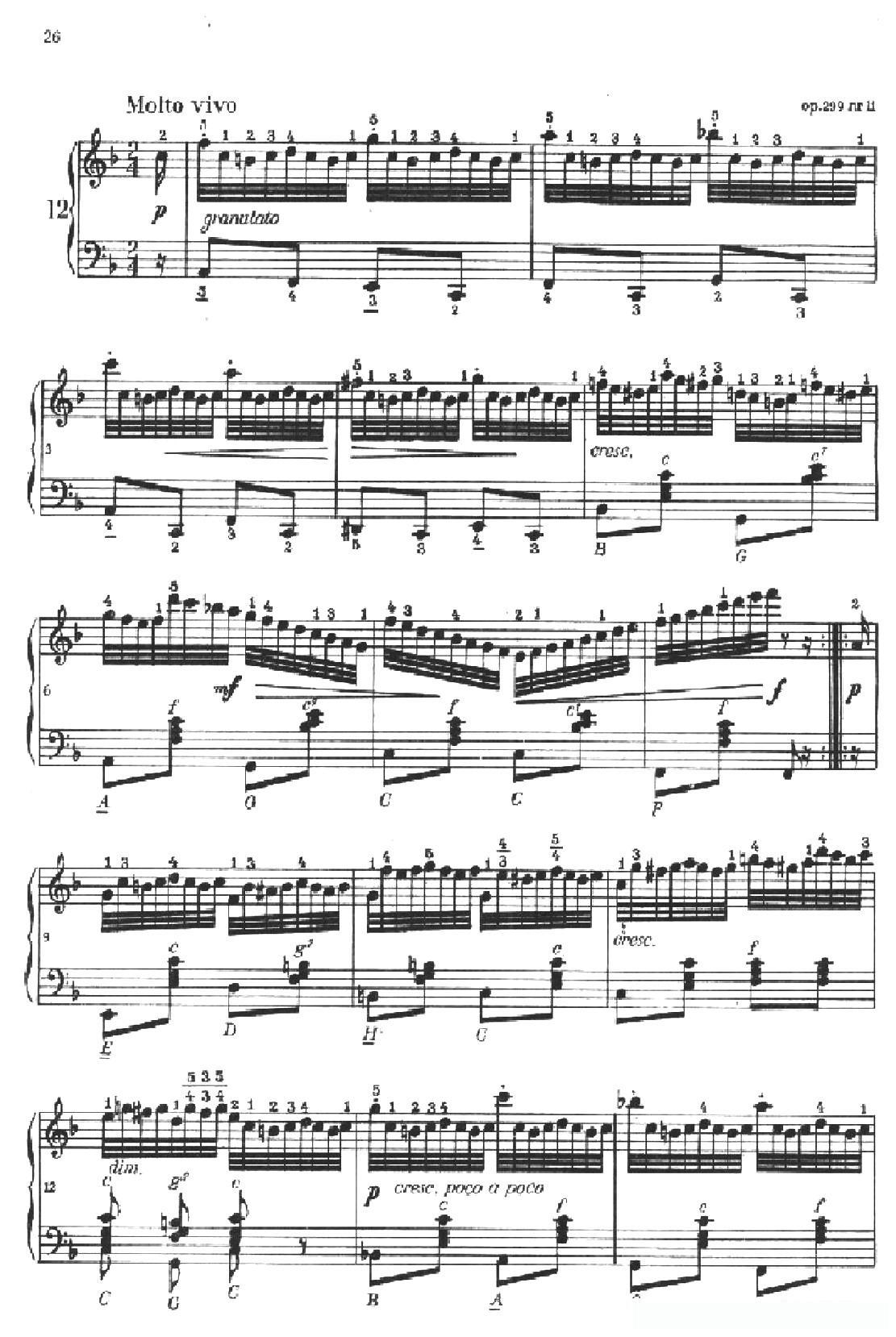 《车尔尼手风琴练习曲集》第Ⅱ册（第10——14首）简谱 - 乐谱