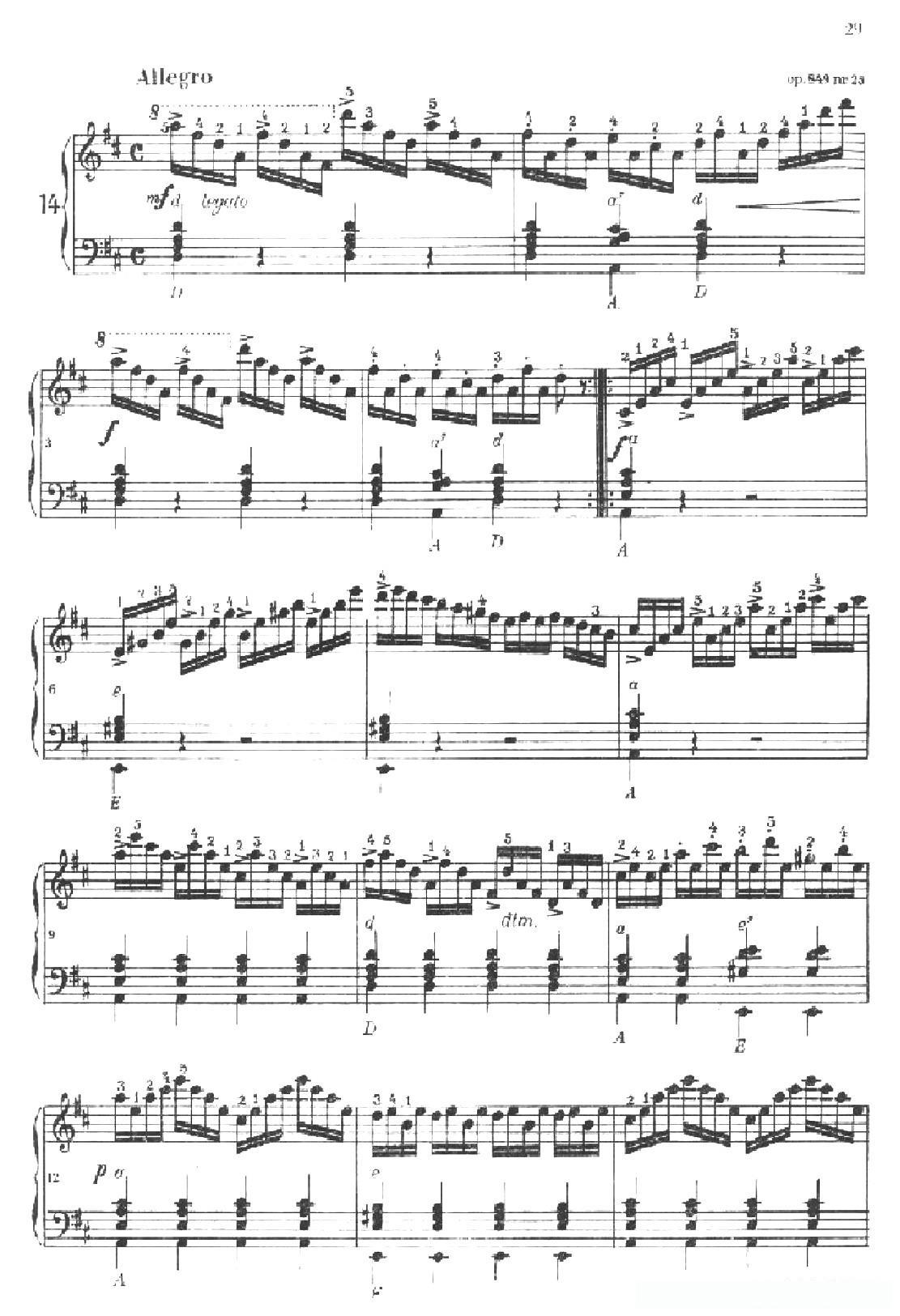 《车尔尼手风琴练习曲集》第Ⅱ册（第10——14首）简谱 - 乐谱