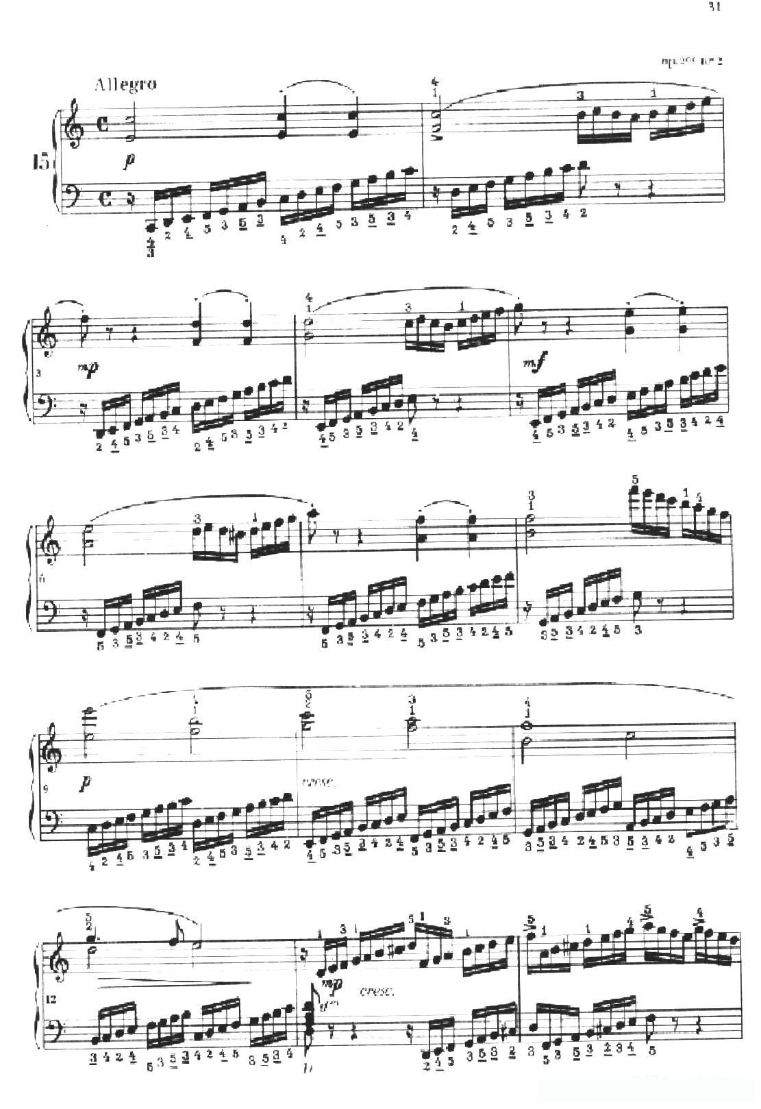 《车尔尼手风琴练习曲集》第Ⅱ册（第15——17首）简谱 - 乐谱