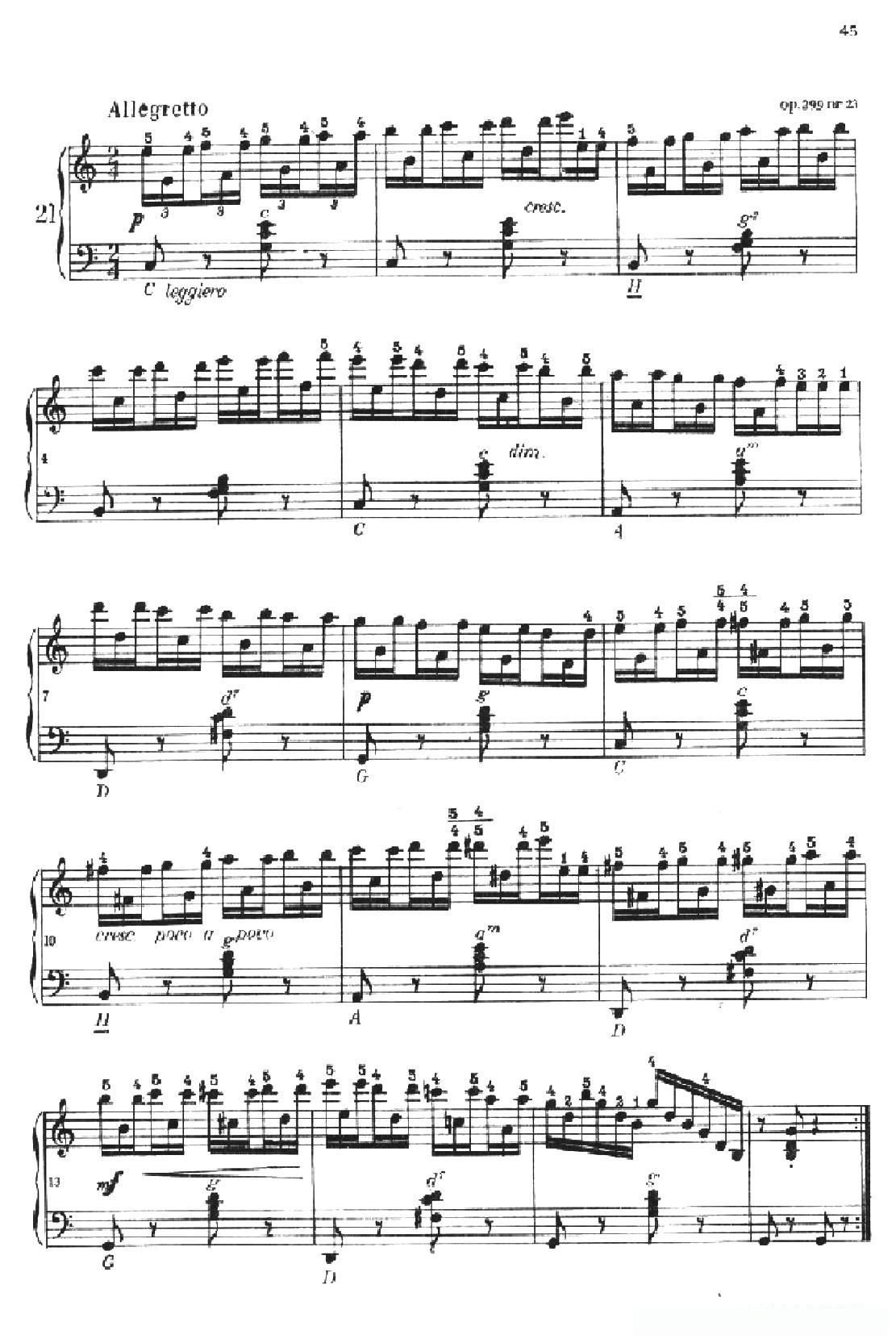 《车尔尼手风琴练习曲集》第Ⅱ册（第21——23首）简谱 - 乐谱