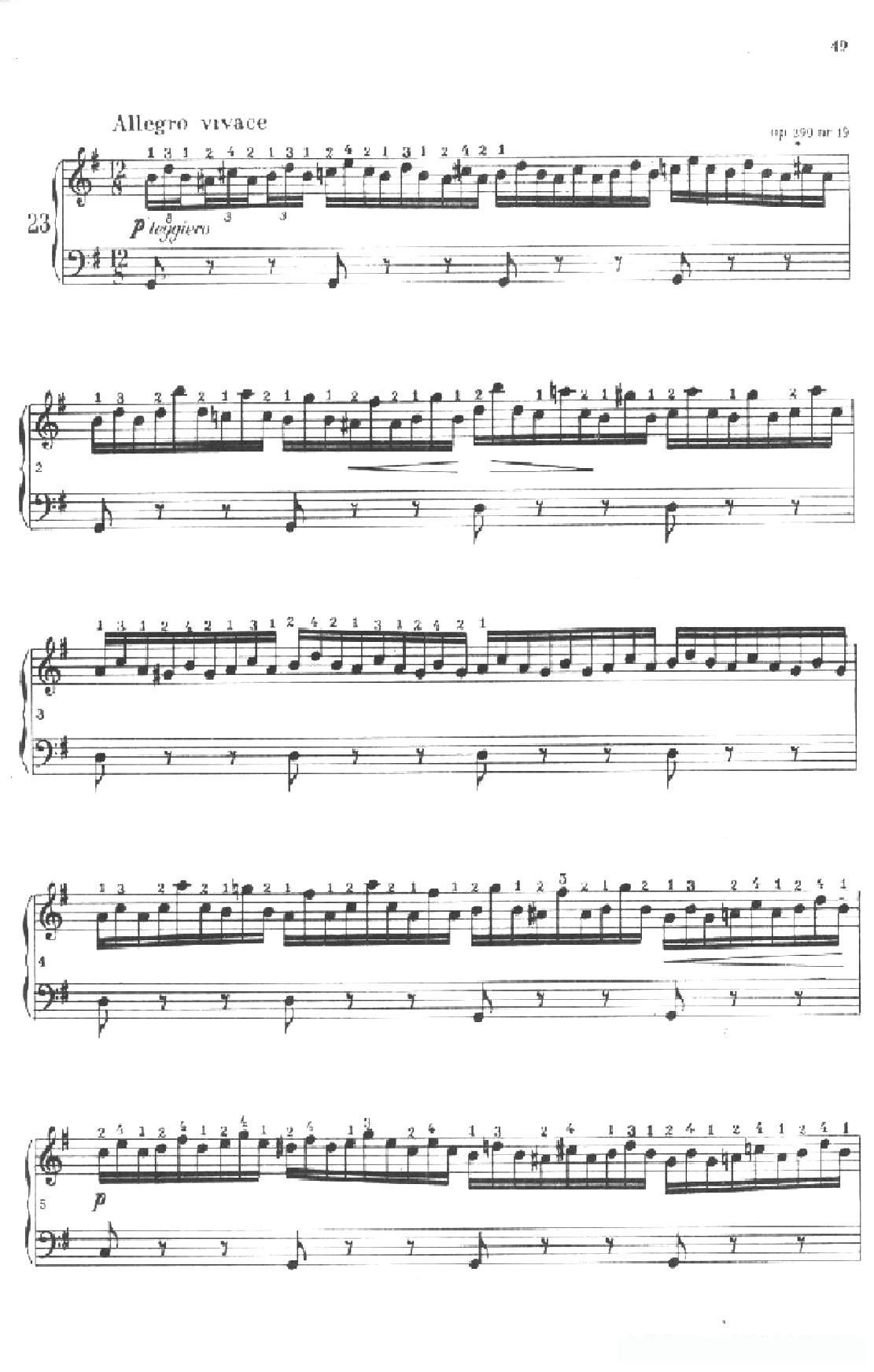 《车尔尼手风琴练习曲集》第Ⅱ册（第21——23首）简谱 - 乐谱