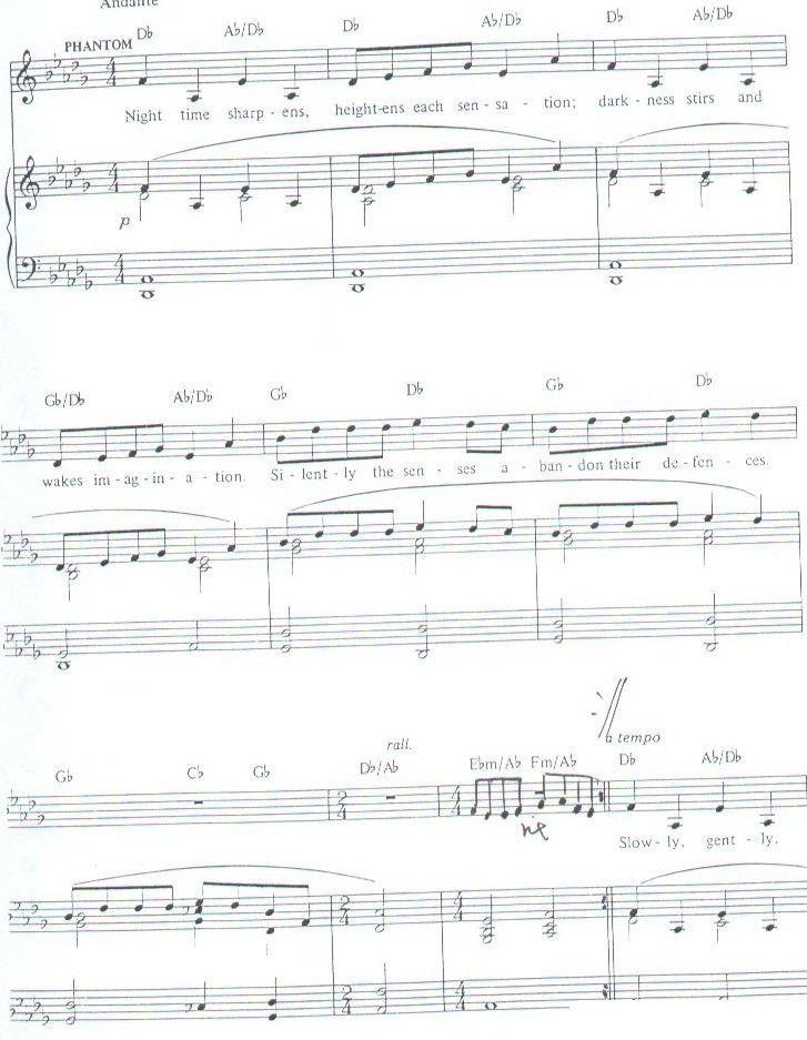 韦伯音乐剧《剧院魅影》主题歌曲 - 乐谱