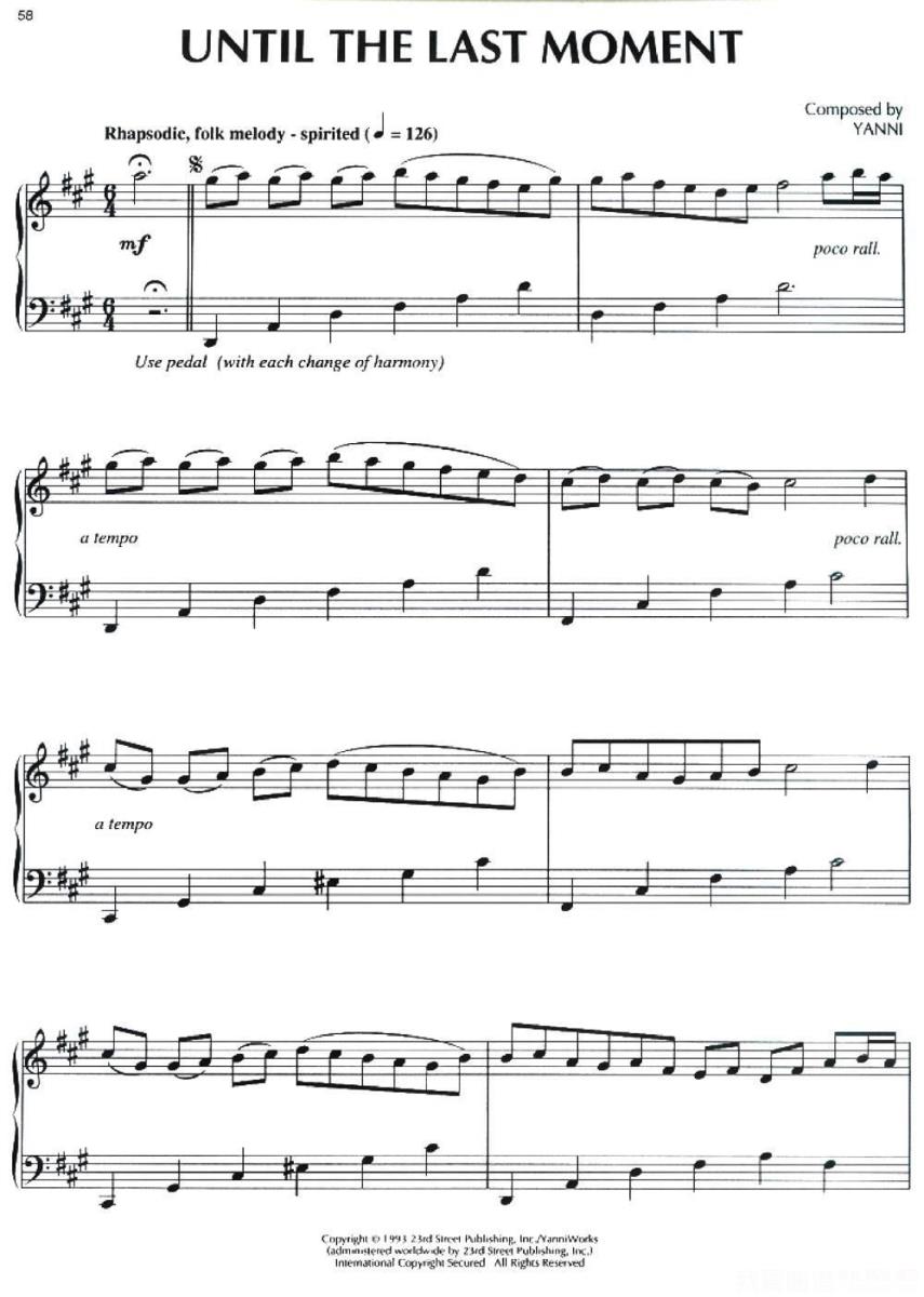 Until the Last Moment - 乐谱