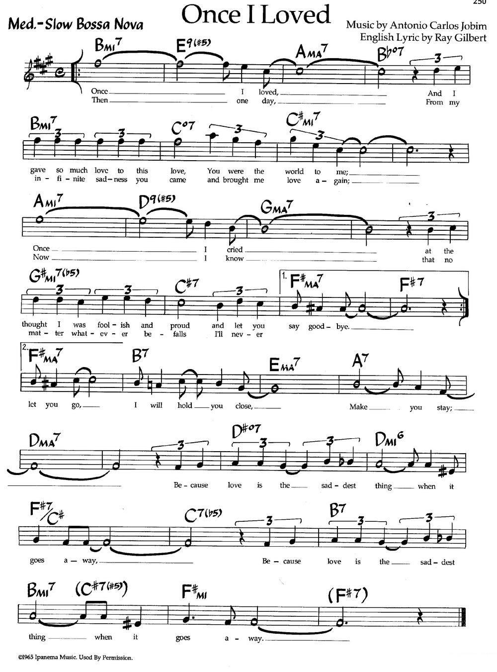 Once I Loved（爵士钢琴曲） - 乐谱