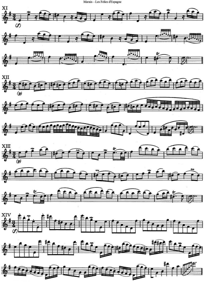 马瑞斯25首长笛小练习曲（NO.11-NO.14） - 乐谱