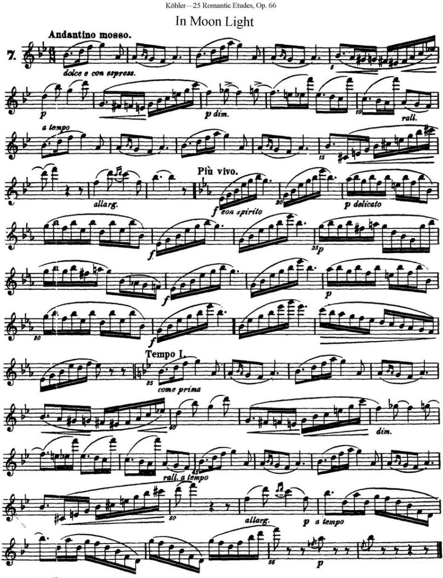 25首浪漫练习曲作品66号（NO.7） - 乐谱