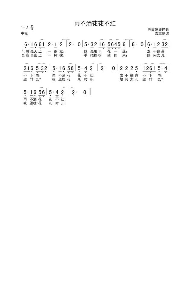 歌手-雨不洒花花不红