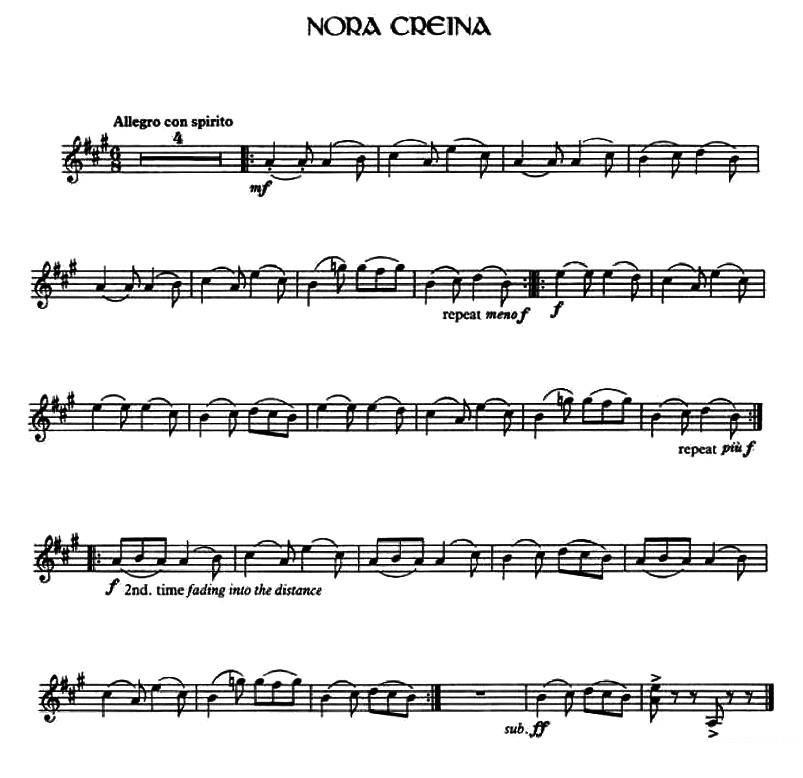 Nora Creina（爱尔兰曲调） - 乐谱