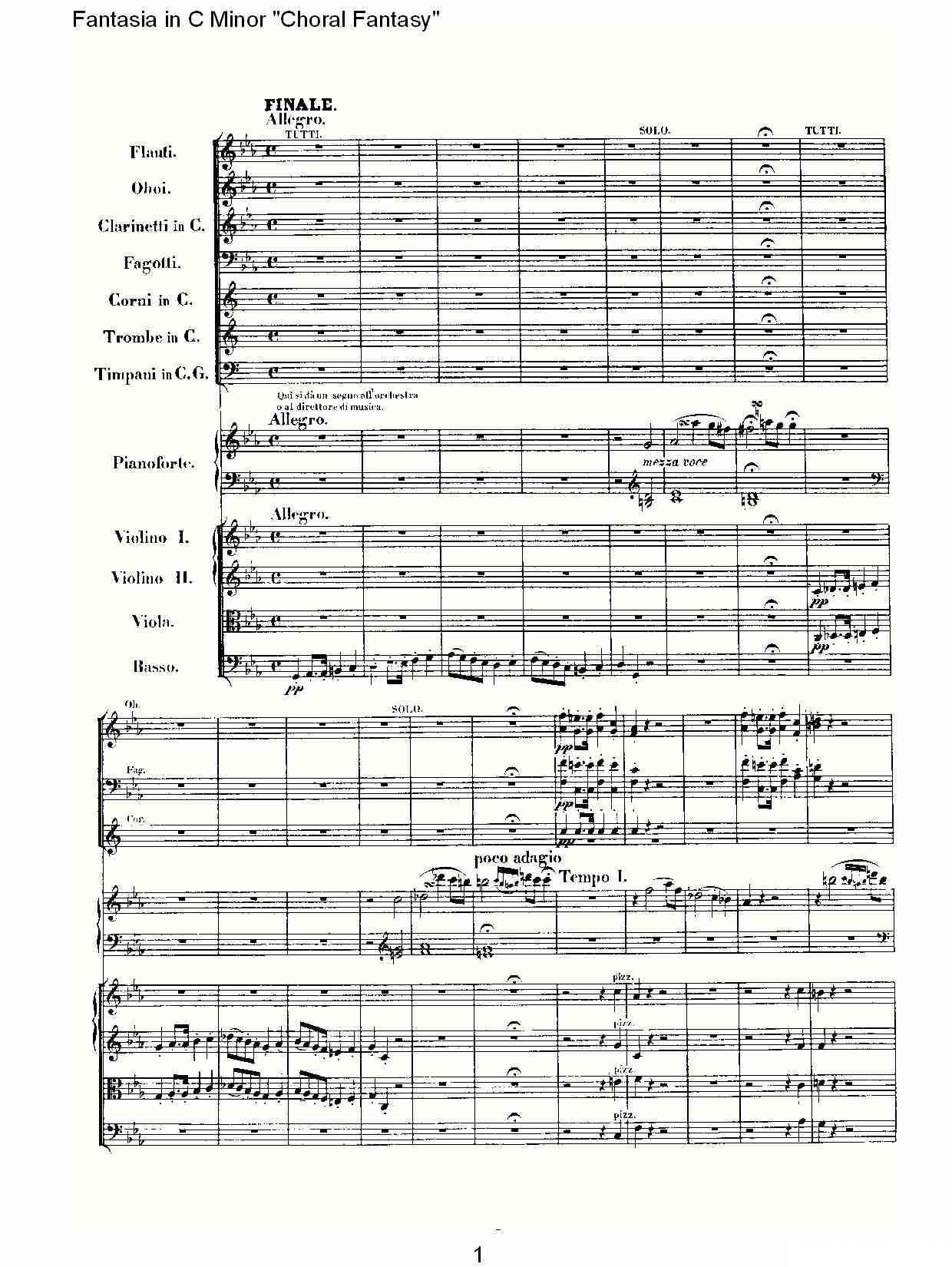 C小调幻想曲“幻想合奏”第二乐章 - 乐谱