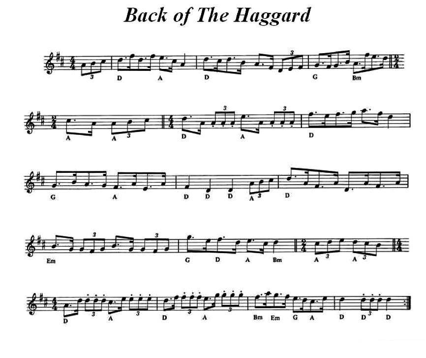 爱尔兰民歌：Back of The Haggard - 乐谱