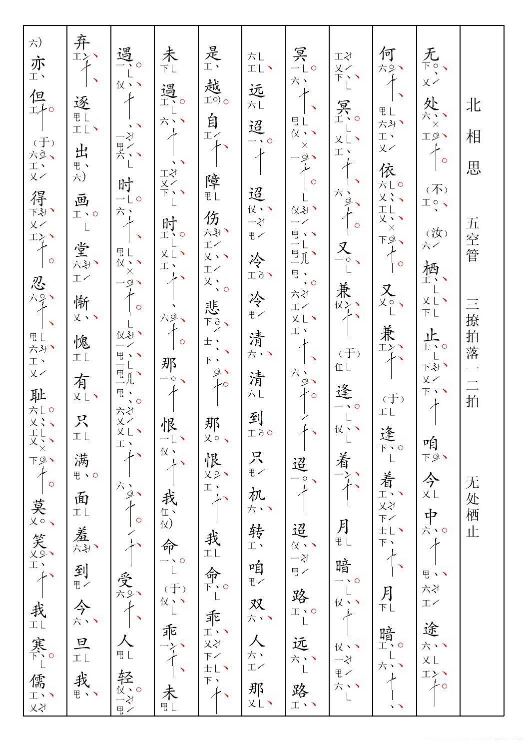 [南音工X谱]无处栖止 - 乐谱