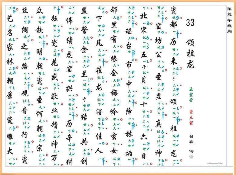 [南音工X谱]颂祖龙 - 乐谱