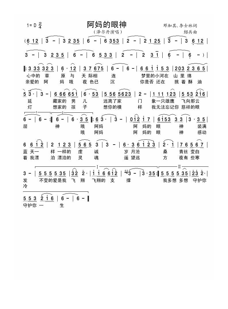 泽尔丹-阿妈的眼神