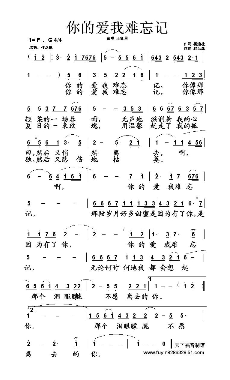 王红星-你的爱我难忘记