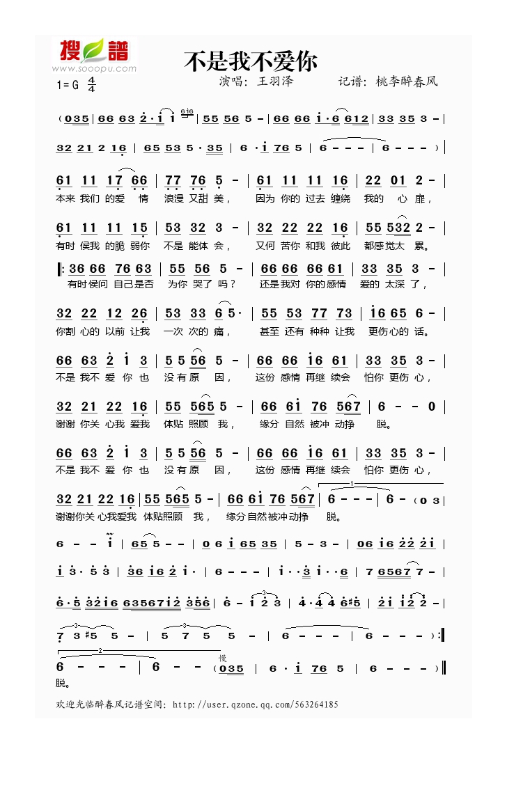 王羽泽-不是我不爱你