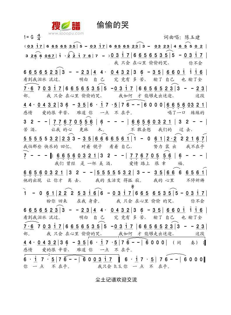 陈玉建-偷偷的哭